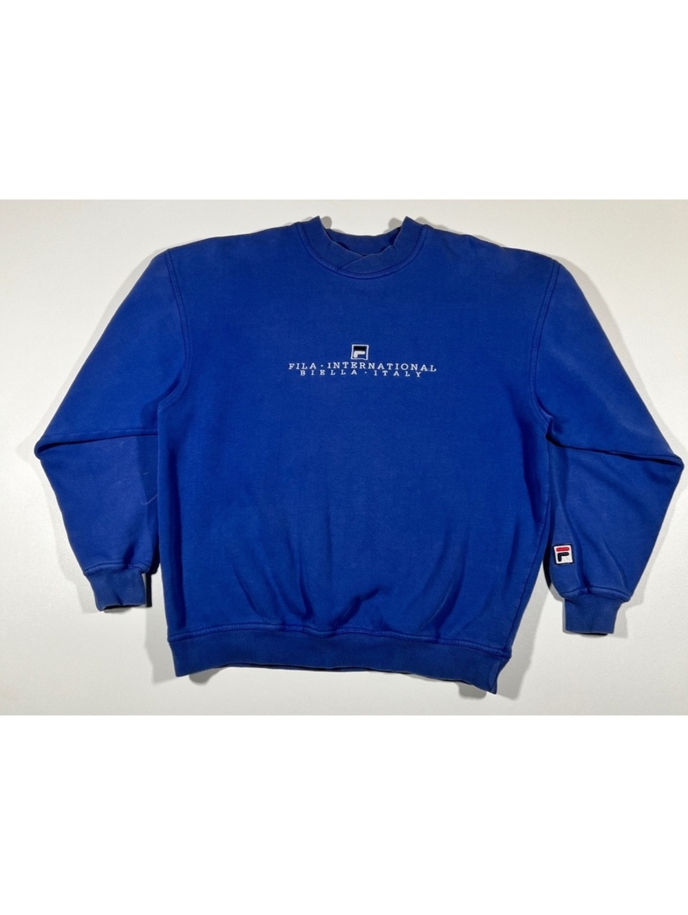 Fila International Biella Italy Crewneck Sweatshirt M Blue Vintage